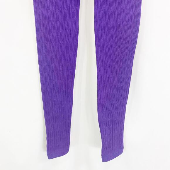 STAR RIDE Purple High Waist Stretchy Leggings Textured - Picture 5 of 9